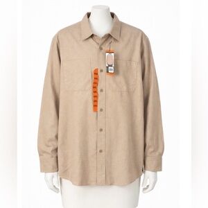 Woolrich Tan Cotton Button Front Overshirt Shirt Jacket Mens XXL NWT